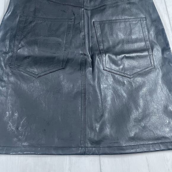 Helmut Lang Women's 2 Patent Lamb Leather Mini Skirt High Rise Button Fly - Picture 6 of 13